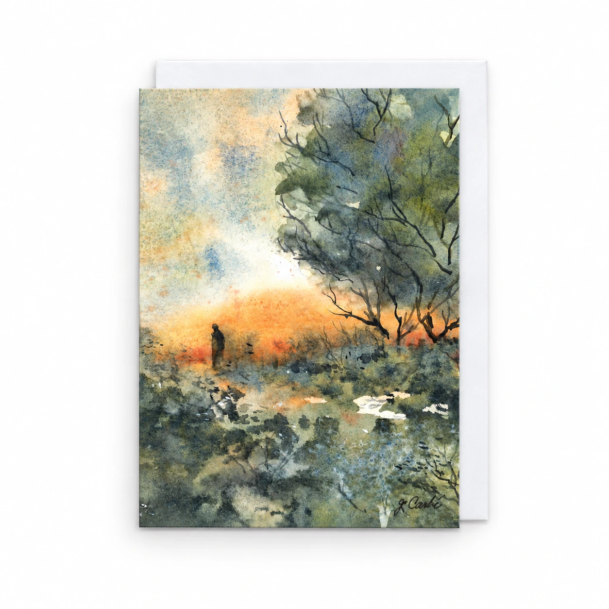 End of Day - Greeting Card by Nadair Art