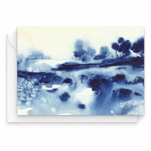Gray Landscape Greeting Card by Nadair Art