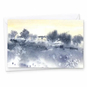 Landscape Yellow Sky - Greeting Card by Nadair Art