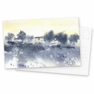 Landscape Yellow Sky - Postcard by Nadair Art
