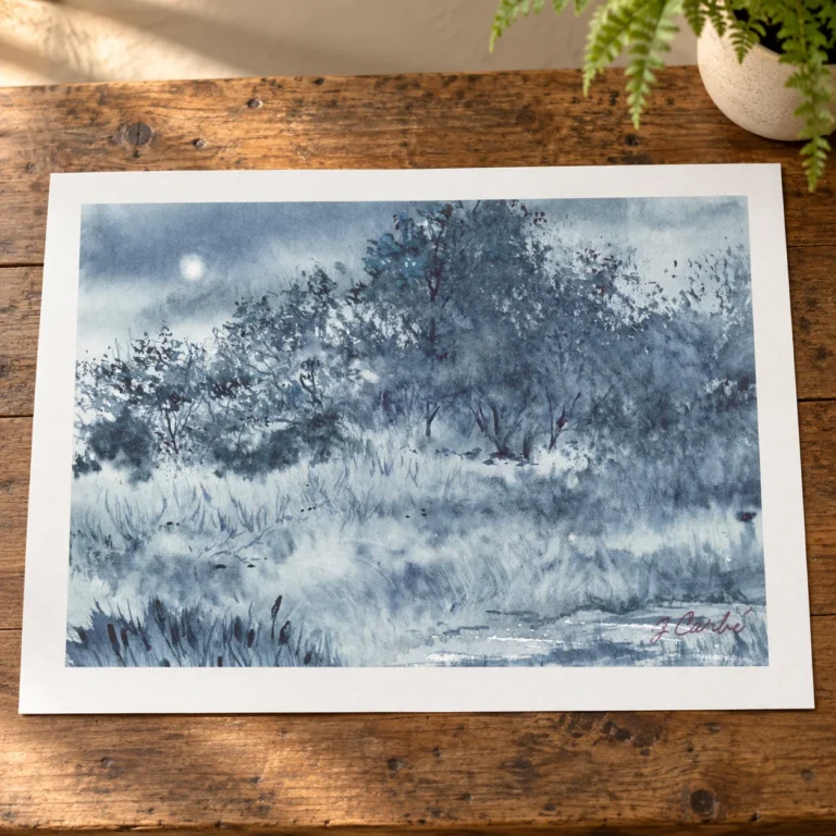 Moonlit Field - Print (Unframed) by Nadair Art