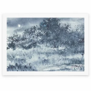 Moonlit Field - Print (Unframed) by Nadair Art