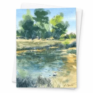 River - Greeting Card by Nadair Art